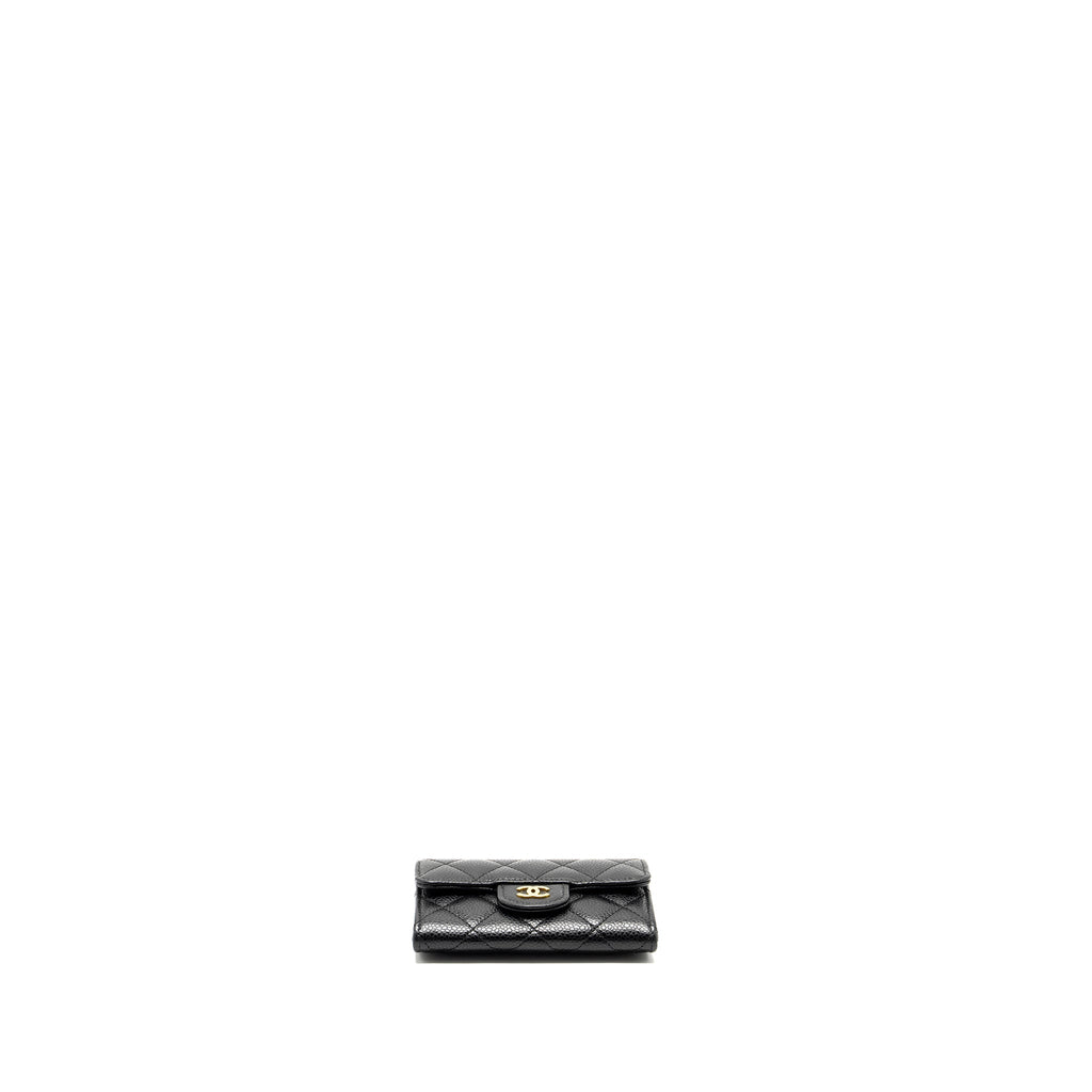 CHANEL CLASSIC FLAP CARD HOLDER CAVIAR BLACK GHW (MICROCHIP)
