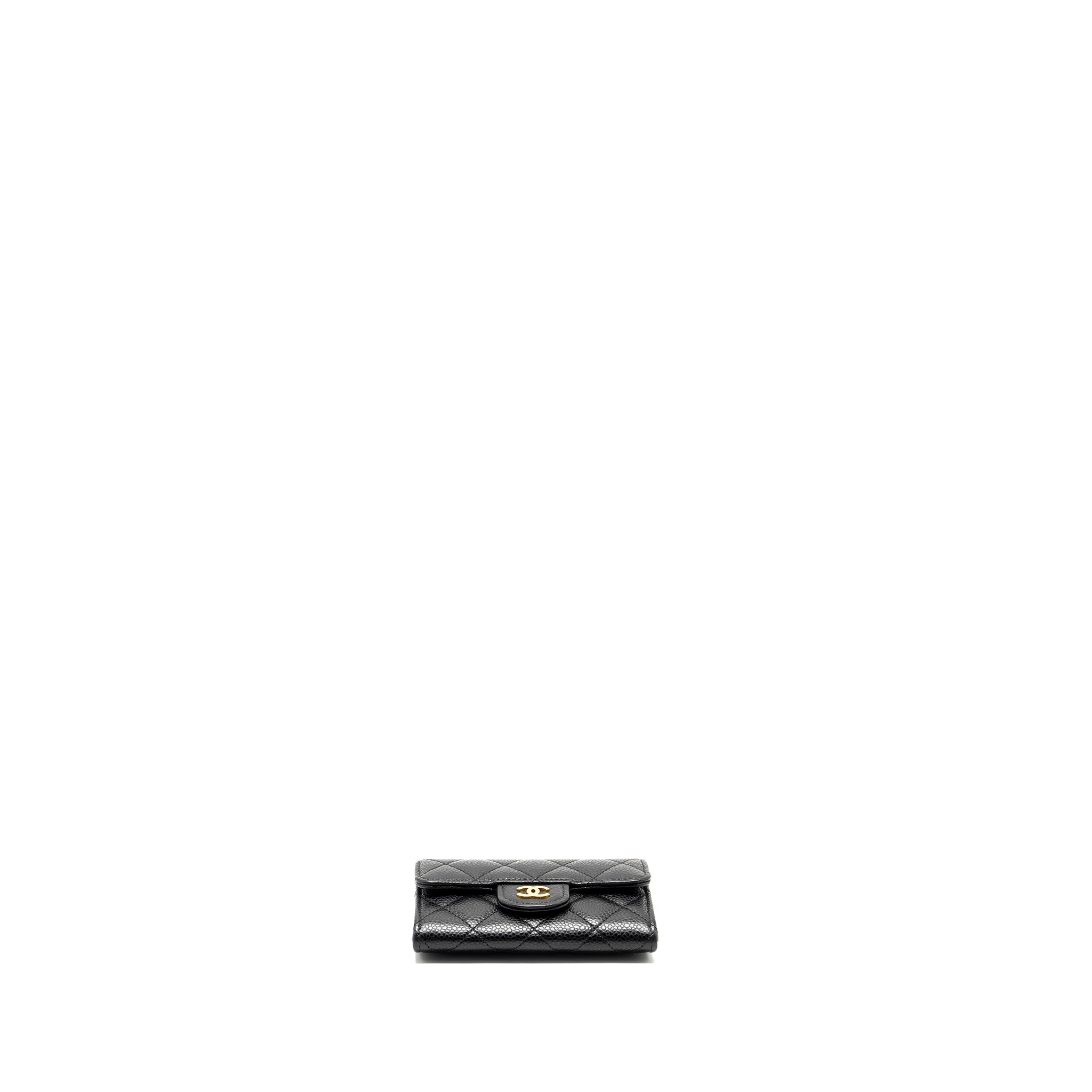 CHANEL CLASSIC FLAP CARD HOLDER CAVIAR BLACK GHW (MICROCHIP)