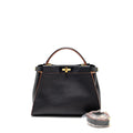 FENDI MEDIUM PEEKABOO CALFSKIN DARK BLUE/RED GHW