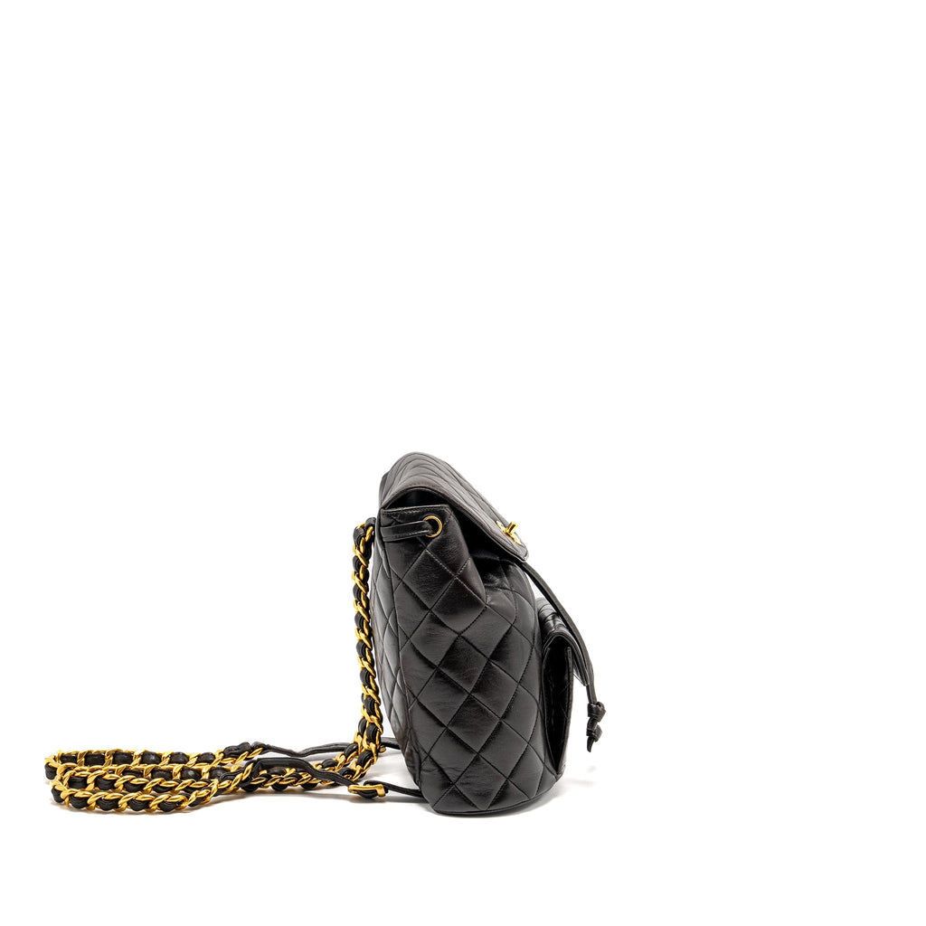 CHANEL VINTAGE DUMA BACKPACK LAMBSKIN BLACK GHW