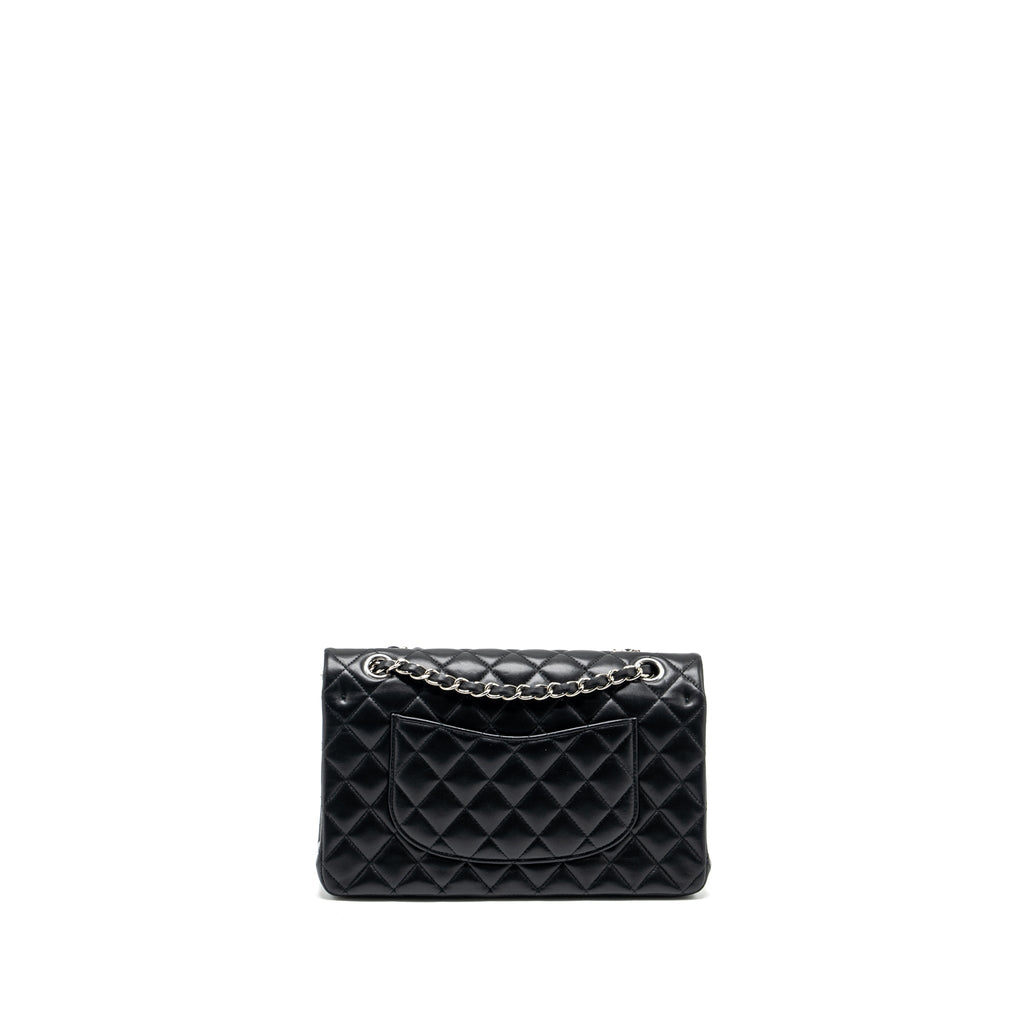 CHANEL MEDIUM CLASSIC DOUBLE FLAP BAG LAMBSKIN BLACK SHW