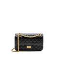 CHANEL SMALL 2.55 REISSUE FLAP BAG AGED CALFSKIN BLACK GHW