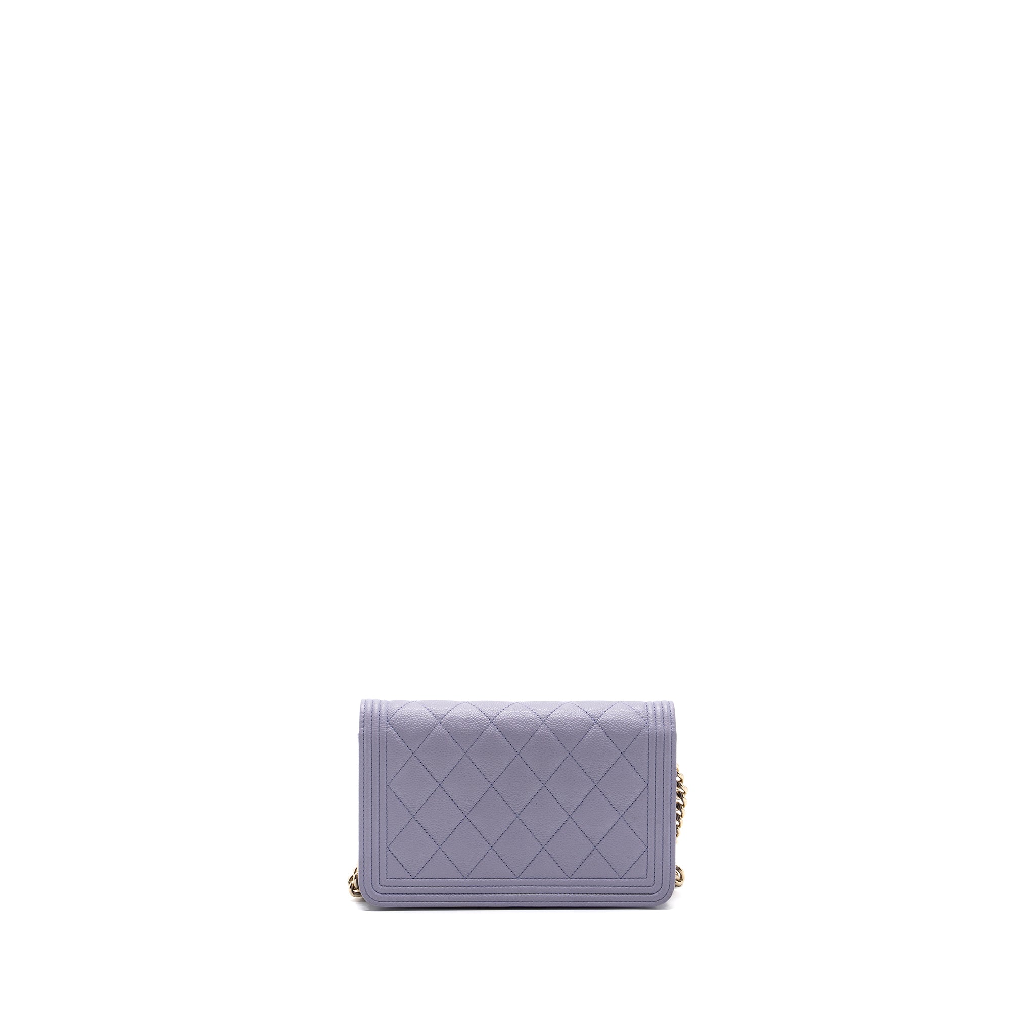 CHANEL BOY WALLET ON CHAIN CAVIAR LIALIC / LIGHT PURPLE LGHW (MICROCHIP)