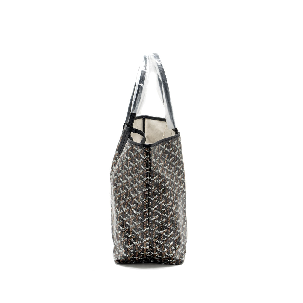 GOYARD SAINT LOUIS PM TOTE BAG GOYARDLINE CANVAS BLACK SHW