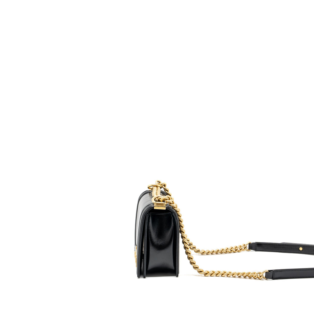 CHANEL MINI SQUARE BOY BAG LIMITED EDITION CALFSKIN BLACK GHW (MICROCHIP)