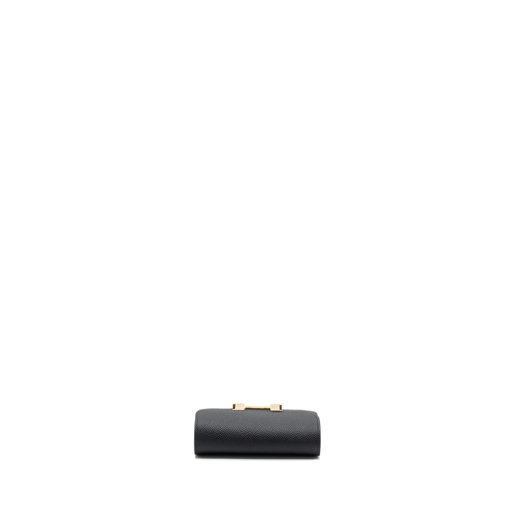 HERMES CONSTANCE SLIM WALLET EPSOM BLACK GHW