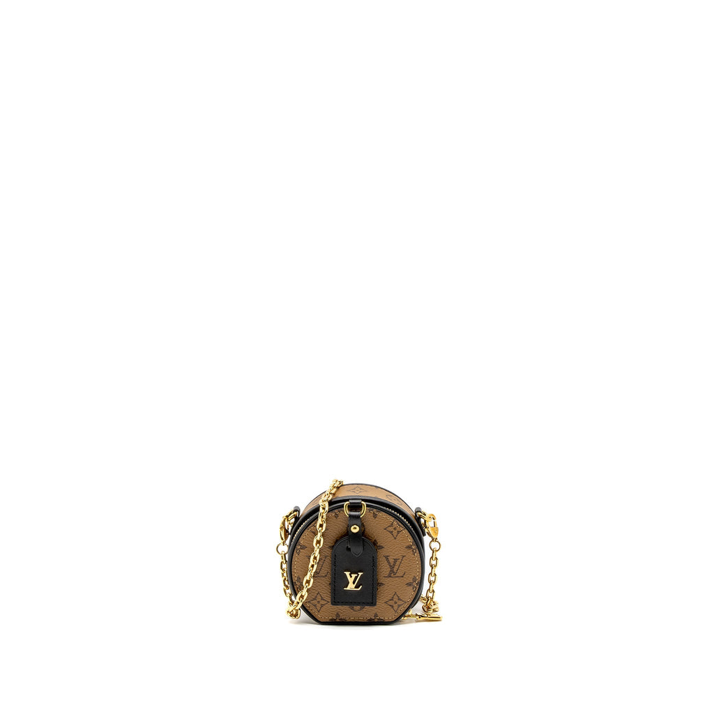 LOUIS VUITTON BOITE CHAPEAU NECKLACE/MINI CHAIN BAG MONOGRAM REVERSE CANVAS GHW