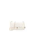 CHANEL 23C PEARL CRUSH MINI RECTANGULAR FLAP BAG LAMBSKIN WHITE LGHW (MICROCHIP)