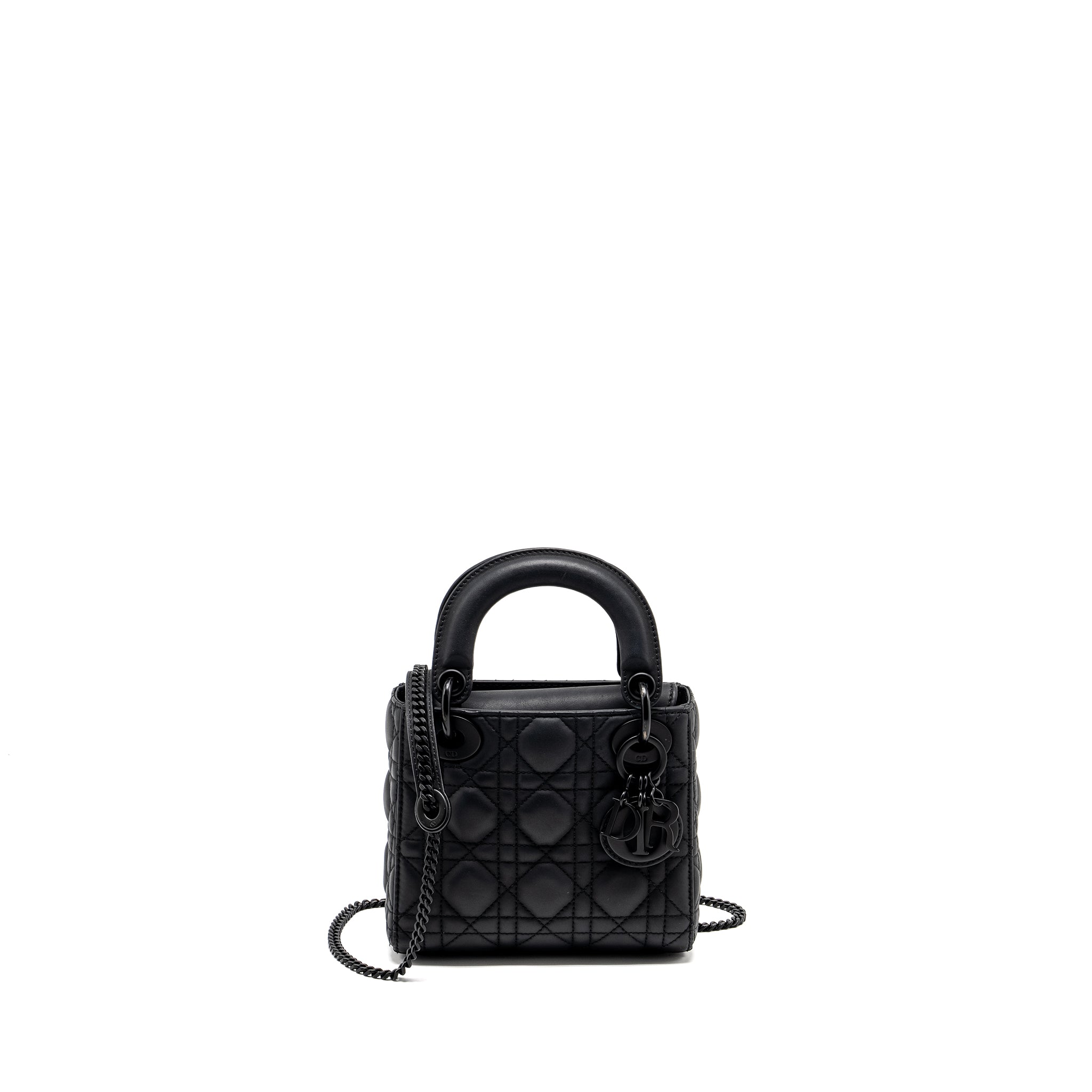 DIOR MINI LADY DIOR CALFSKIN SO BLACK