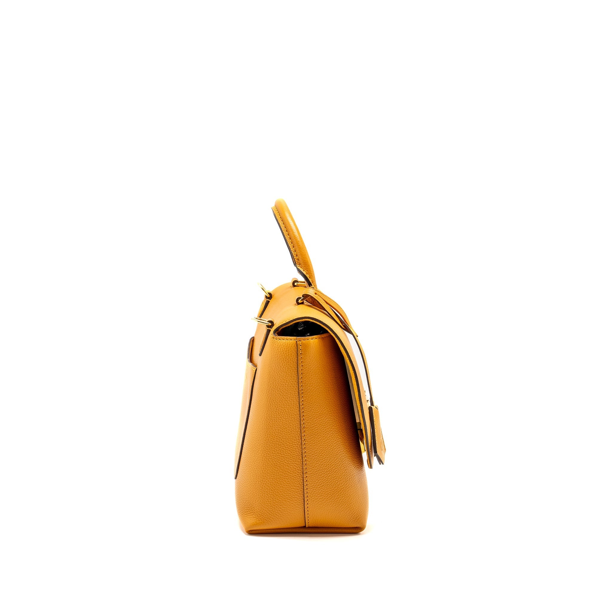 LOUIS VUITTON TOP HANDLE FLAP BAG CALFSKIN YELLOW GHW