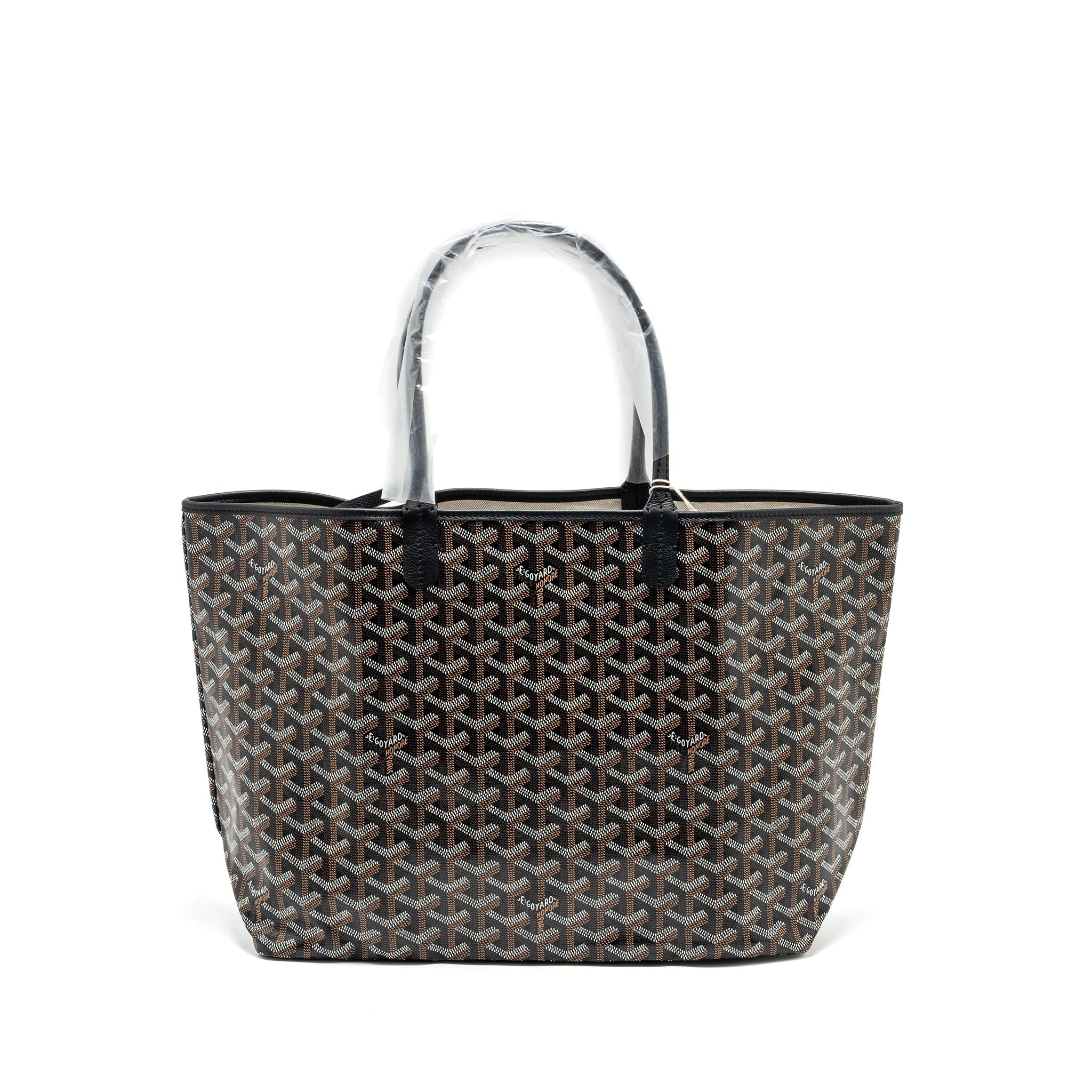 GOYARD SAINT LOUIS PM TOTE BAG GOYARDLINE CANVAS BLACK SHW