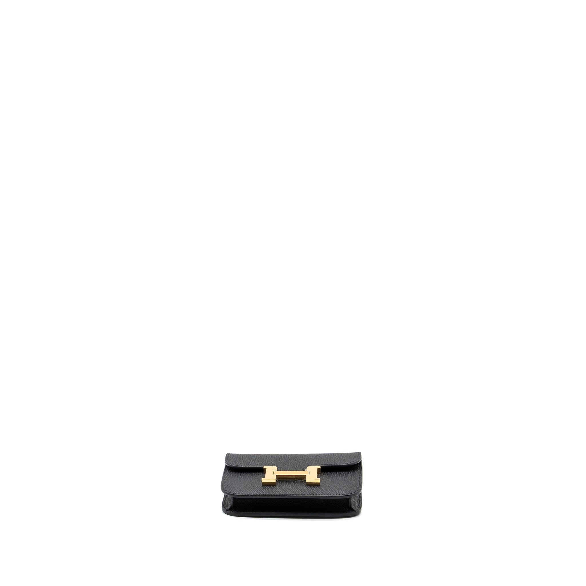 HERMES CONSTANCE SLIM WALLET EPSOM BLACK GHW