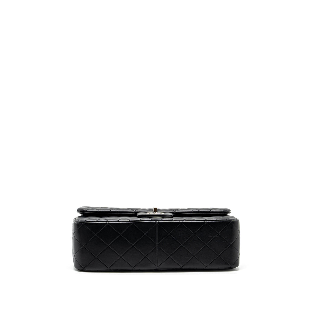 CHANEL JUMBO CLASSIC DOUBLE FLAP BAG LAMBSKIN BLACK SHW