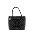 CHANEL MEDALLION TOTE BAG CAVIAR BLACK SHW