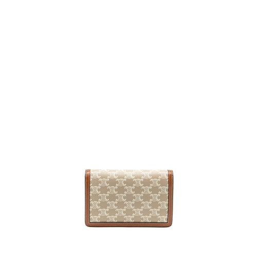 CELINE WALLET ON CHAIN MARGO TRIOMPHE CANVAS/CALFSKIN GHW