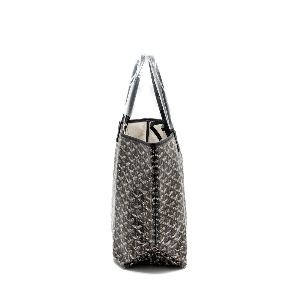 GOYARD SAINT LOUIS PM TOTE BAG GOYARDLINE CANVAS BLACK SHW