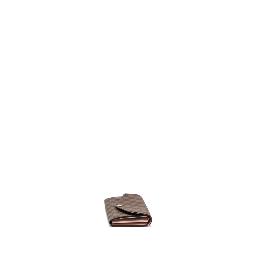 LOUIS VUITTON SARAH WALLET DAMIER EBENE / ROSE BALLERINE