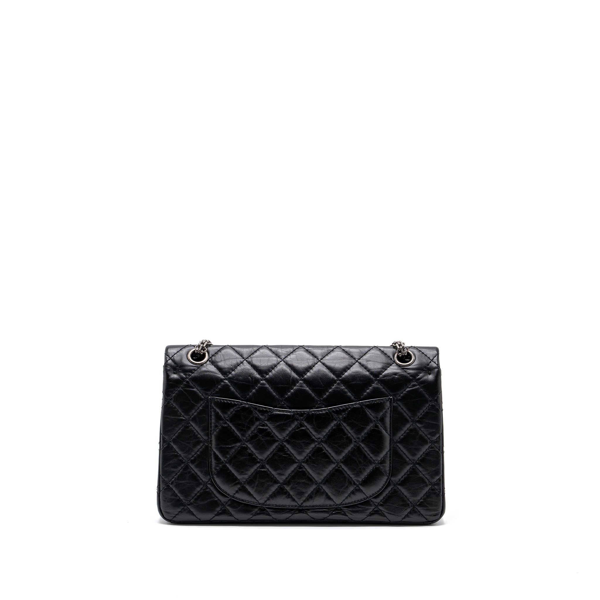 CHANEL 2.55 226 REISSUE FLAP BAG AGED CALFSKIN BLACK RUTHENIUM HARDWARE
