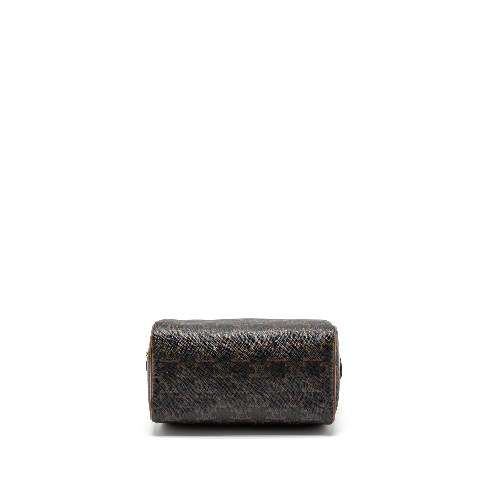 CELINE SMALL BOSTON BAG TRIOMPHE CANVAS/CALFSKIN TAN GHW