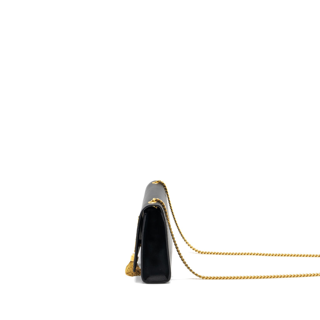 SAINT LAUREN MEDIUM KATE WITH TASSEL CALFSKIN BLACK GHW