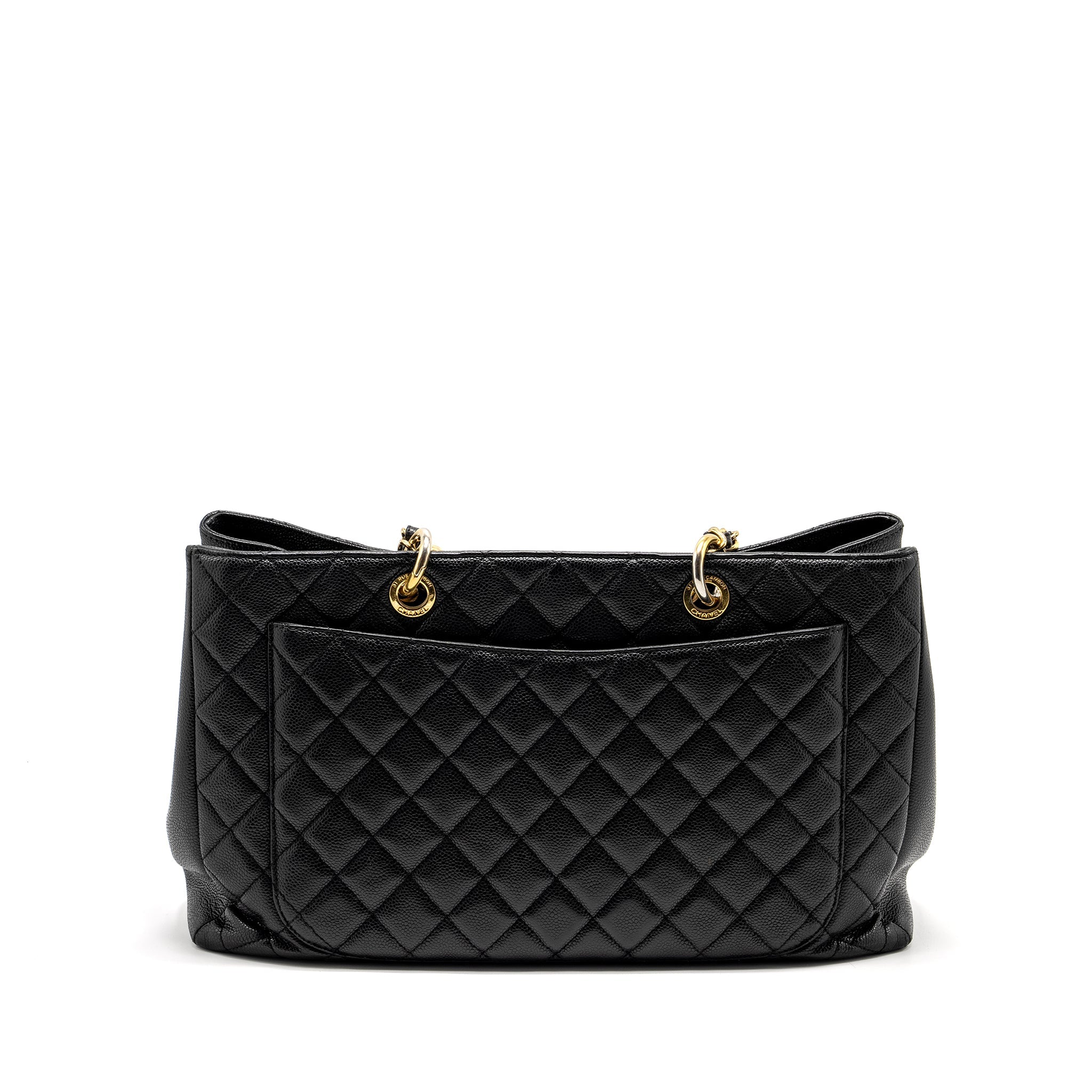 CHANEL GRAND SHOPPING TOTE BAG XL CAVIAR BLACK GHW