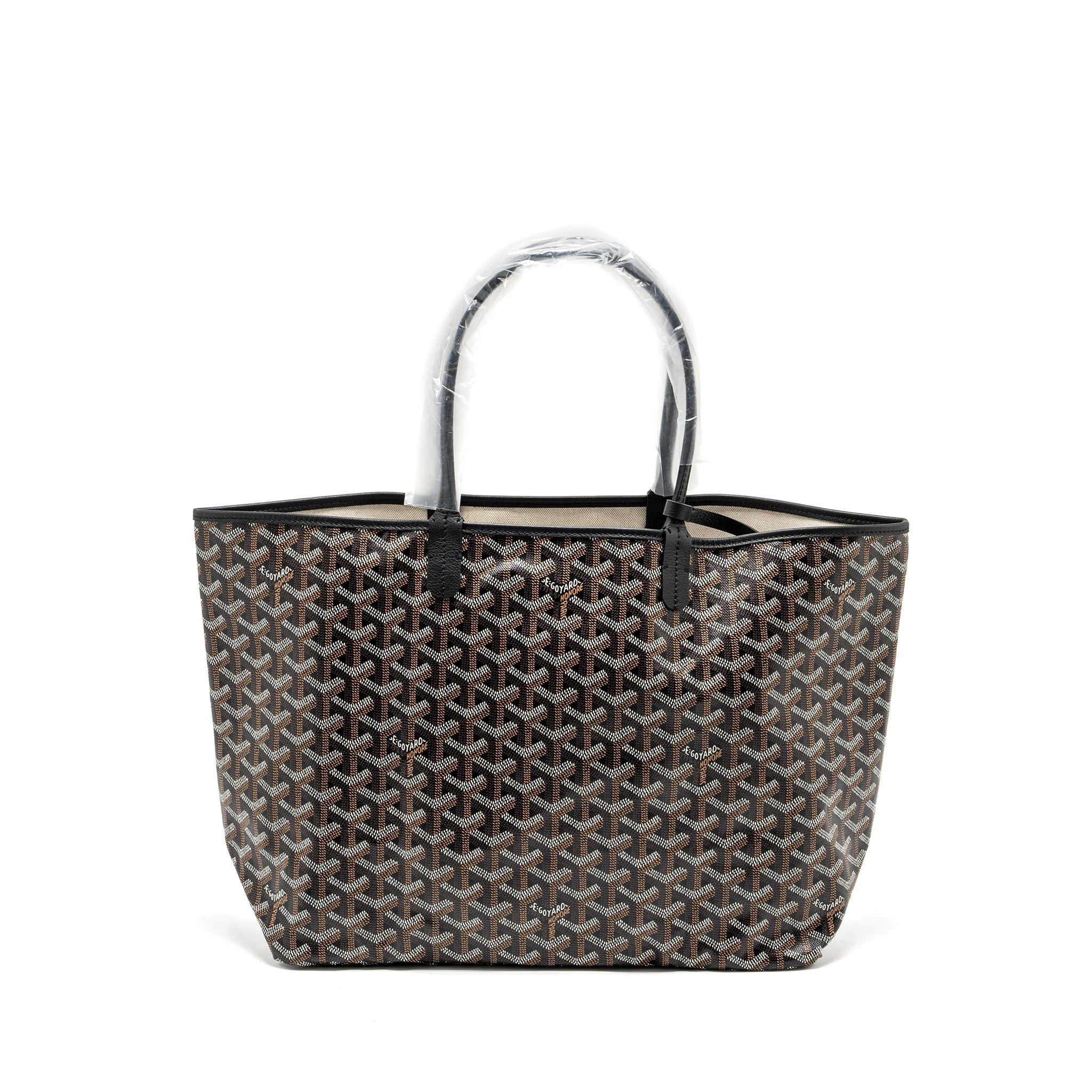 GOYARD SAINT LOUIS PM TOTE BAG GOYARDLINE CANVAS BLACK SHW