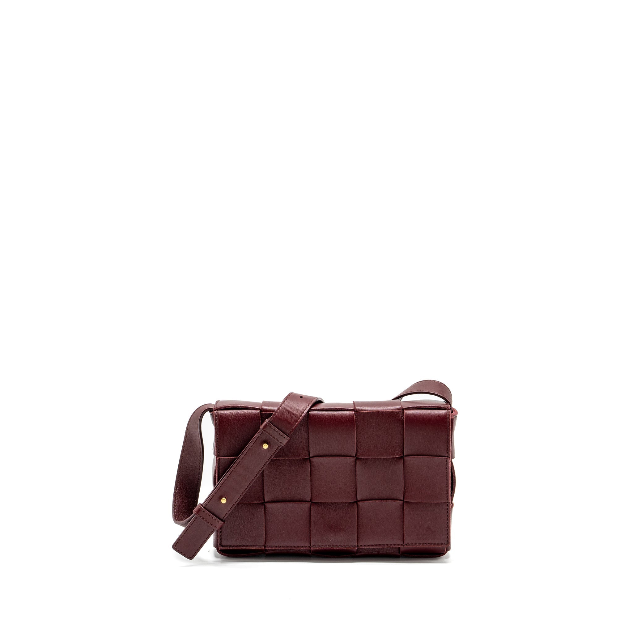 BOTTEGA VENETA CLASSIC CASSETTE BAG LAMBSKIN BURGUNDY GHW