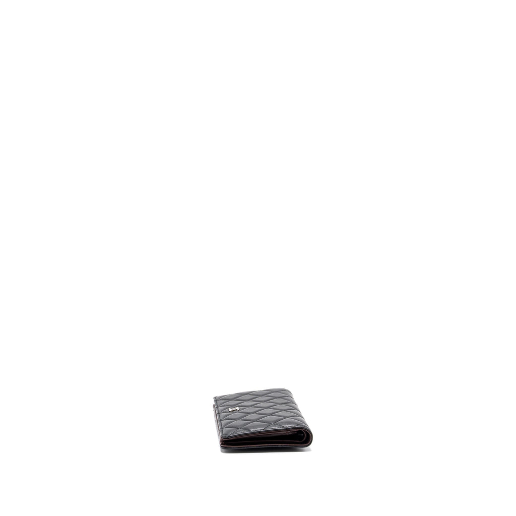 CHANEL LONG WALLET LAMBSKIN BLACK SHW
