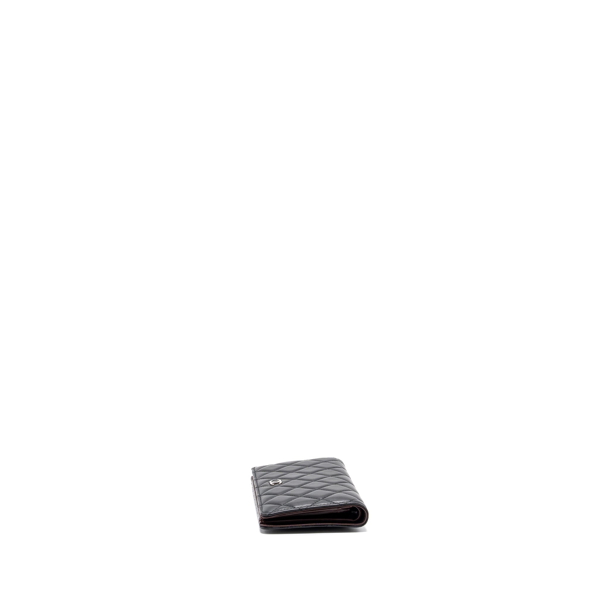 CHANEL LONG WALLET LAMBSKIN BLACK SHW