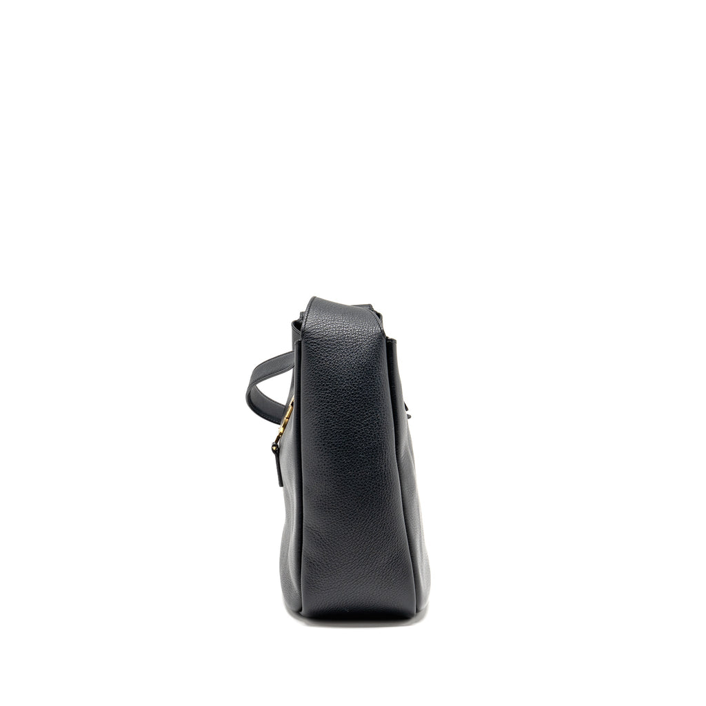 SAINT LAURENT LE 5 A 7 SOFT SMALL BAG CALFSKIN BLACK GHW