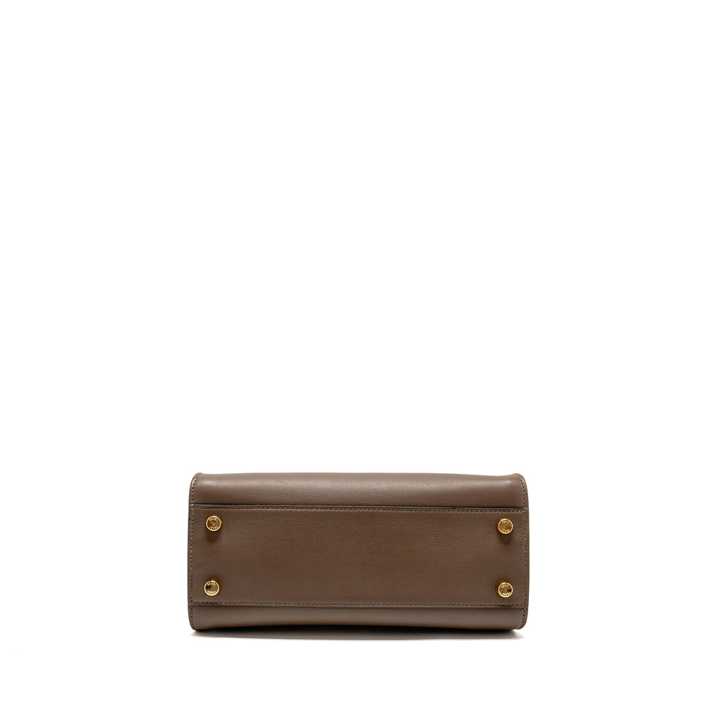 FENDI SMALL PEEKABOO ICONIC BAG CALFSKIN BROWN GHW