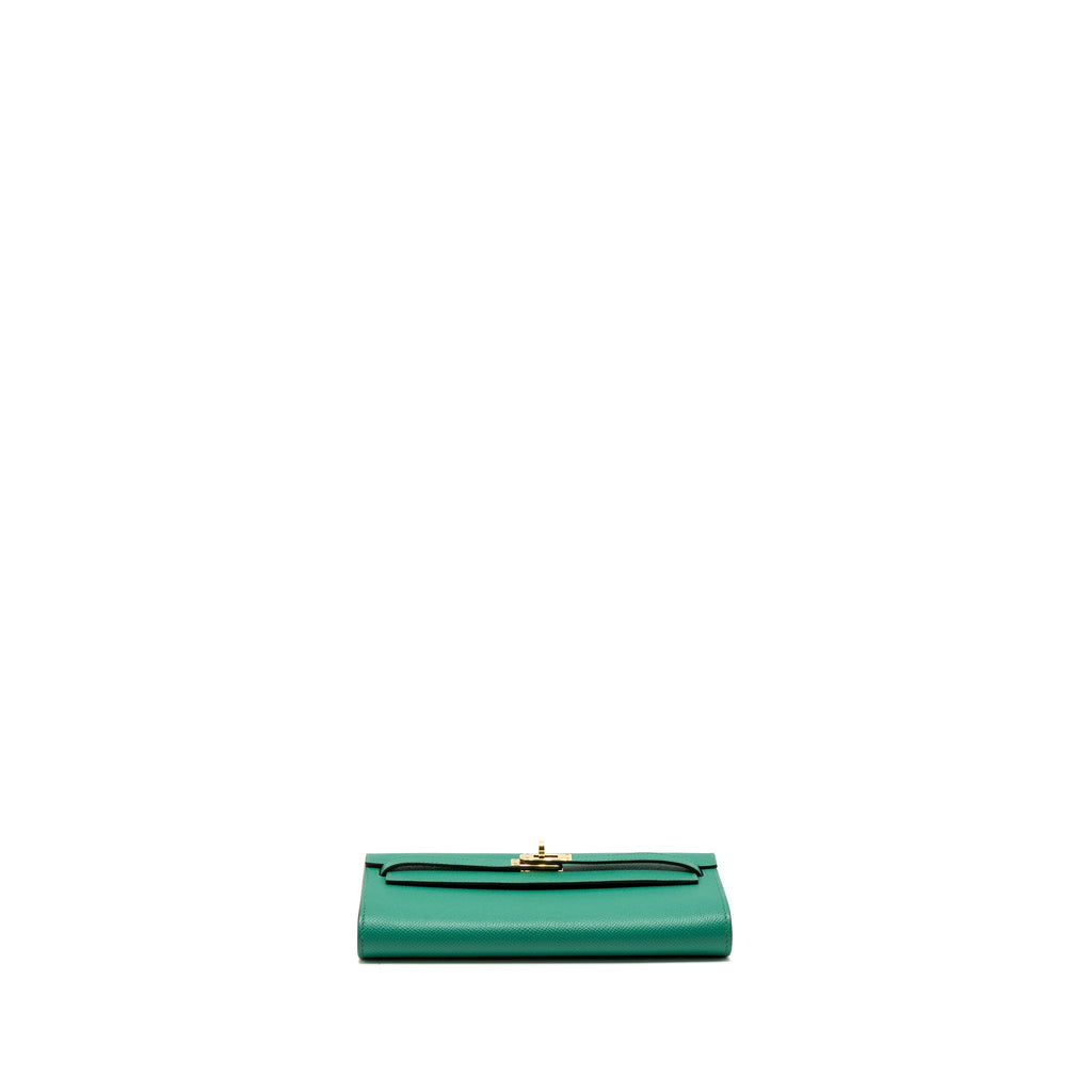 HERMES CLASSIC KELLY TO GO EPSOM 06 VERT JADE GHW