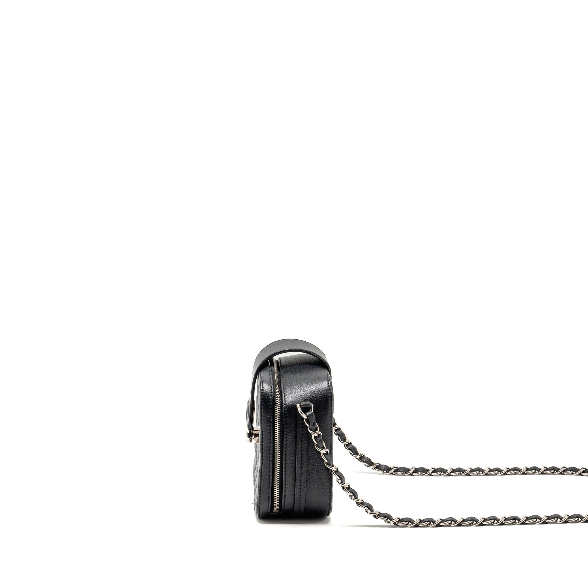 CHANEL QUILTED MINI VANITY BAG CAVIAR BLACK SHW