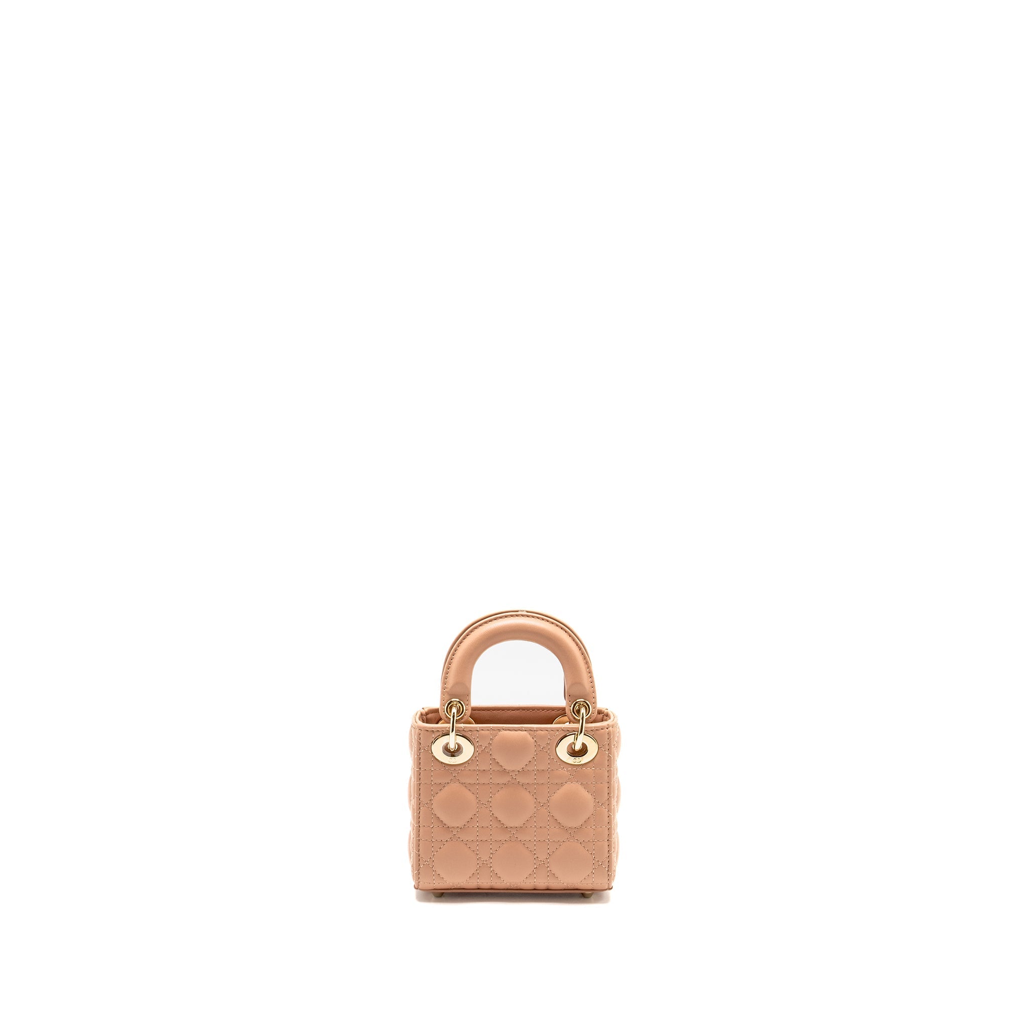 DIOR LADY DIOR MICRO BAG CANNAGE LAMBSKIN ROSE DES VENTS LGHW