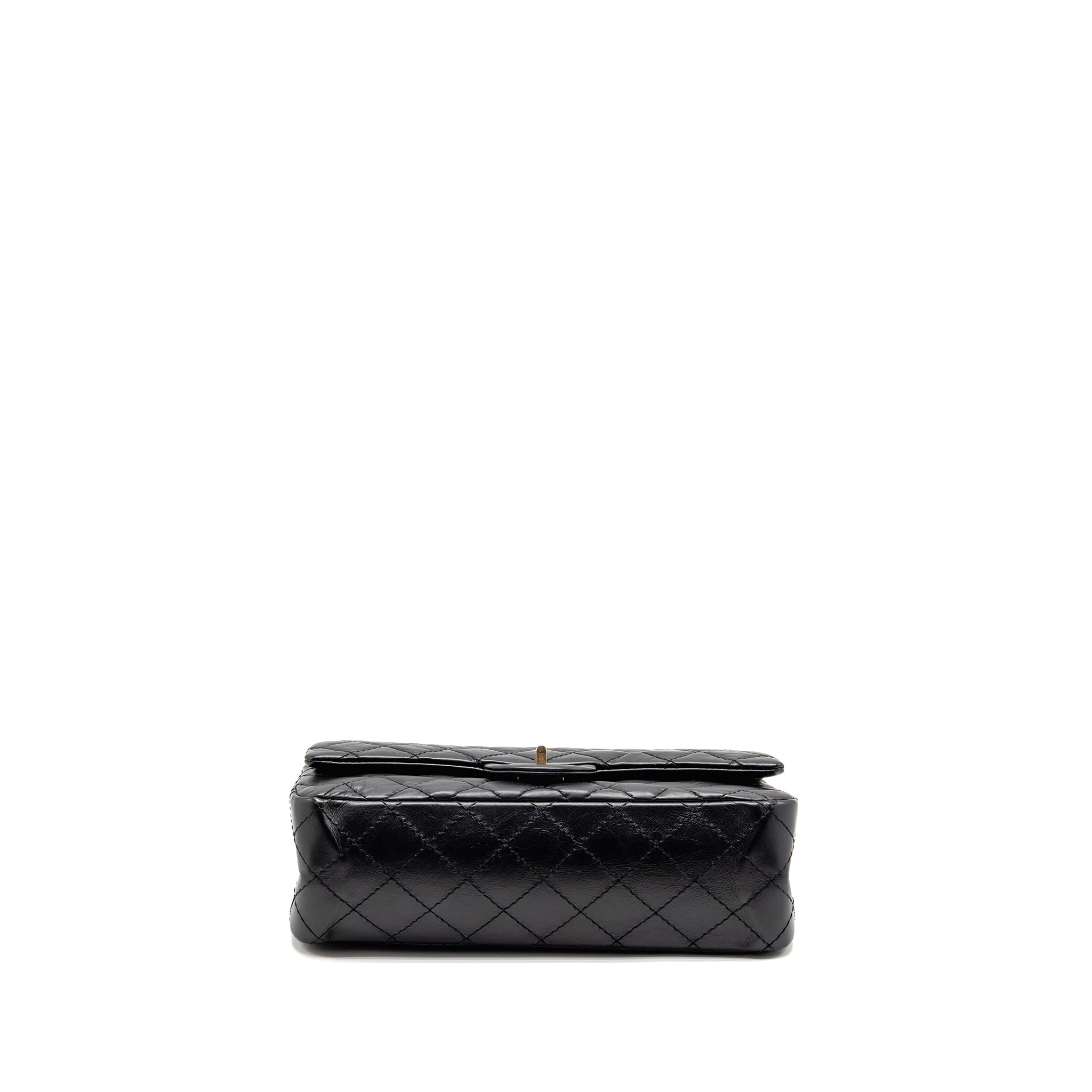 CHANEL SMALL 2.55 REISSUE FLAP BAG AGED CALFSKIN BLACK GHW