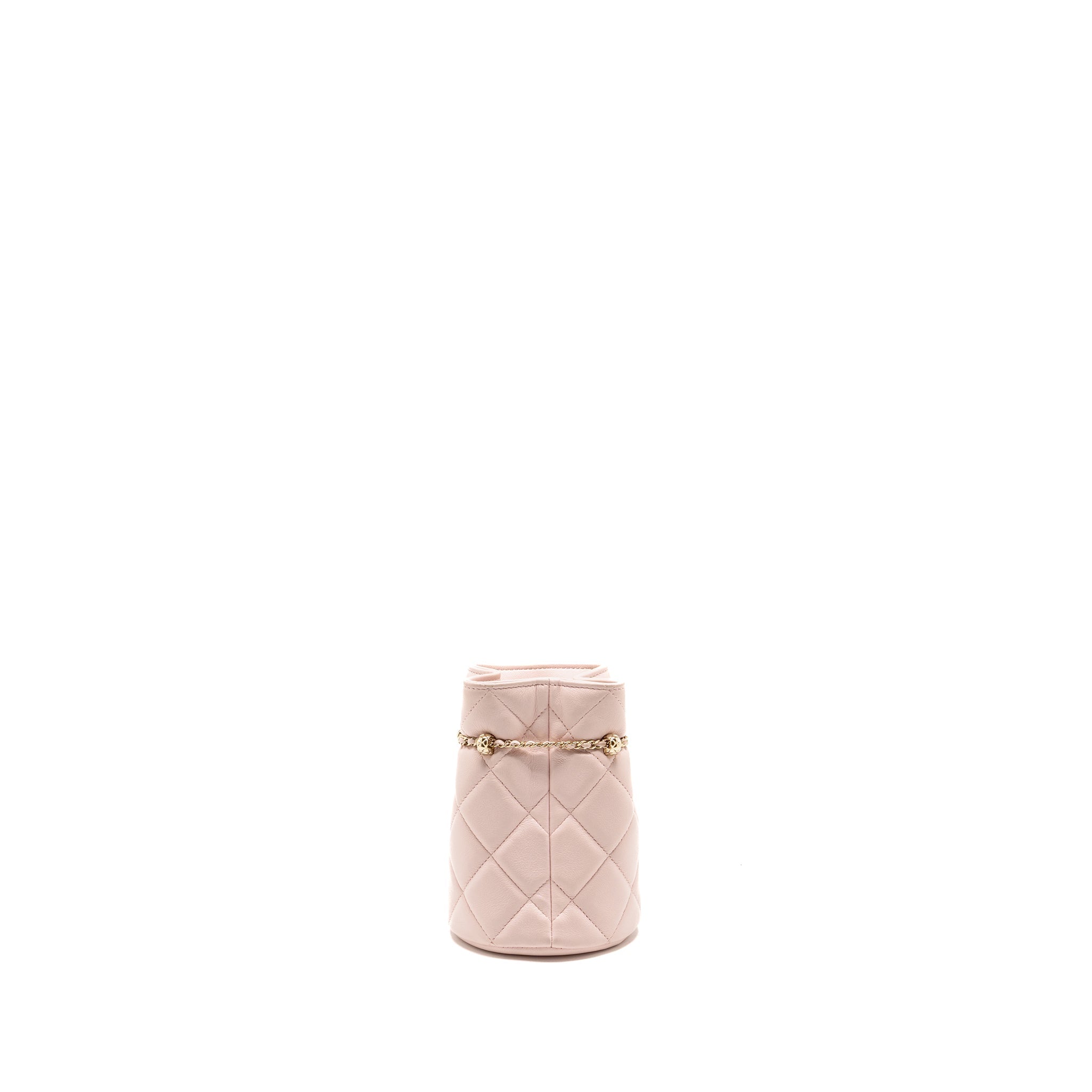 CHANEL MINI DRAWSTRING BUCKET BAG LAMBSKIN PINK LGHW