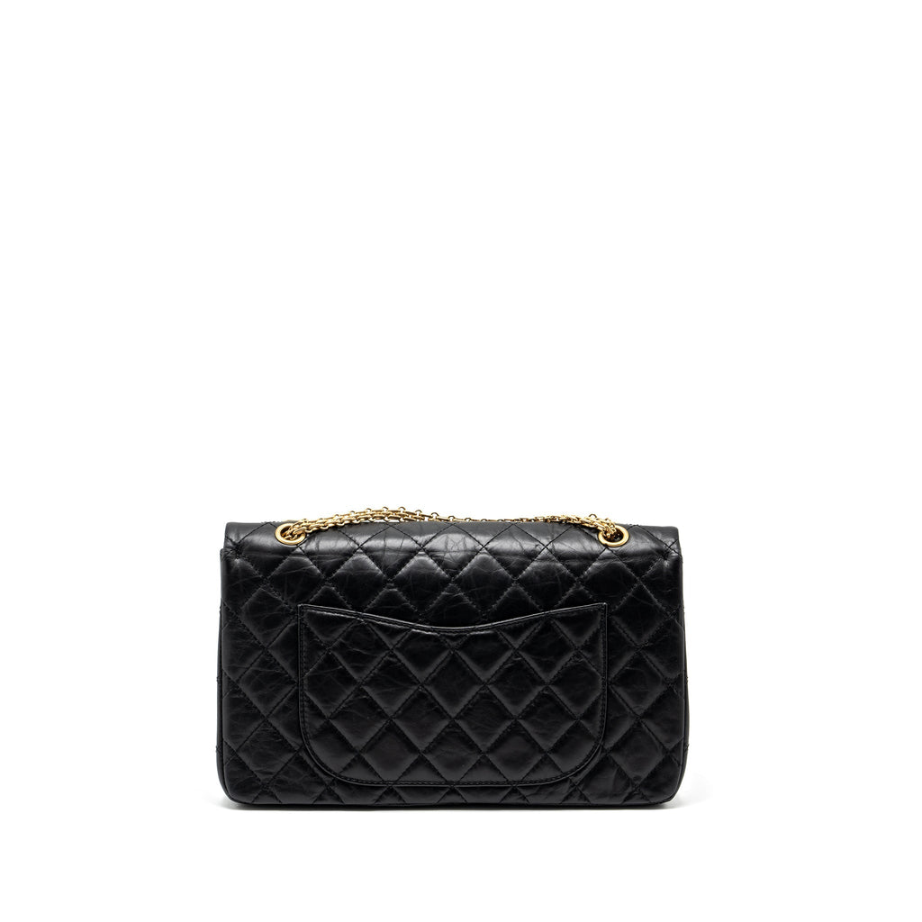 CHANEL MAXI 2.55 REISSUE FLAP BAG AGED CALFSKIN BLACK GHW