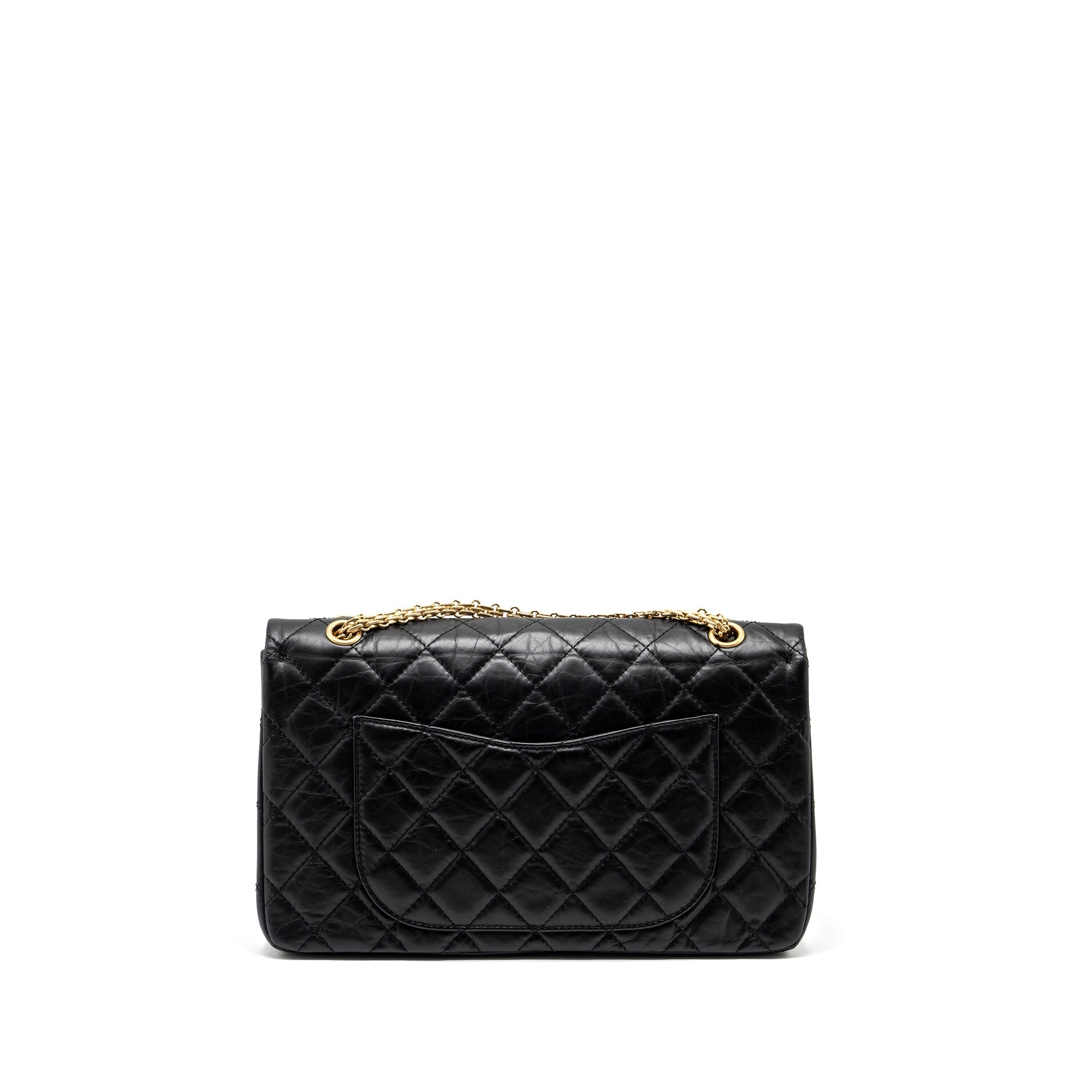 CHANEL MAXI 2.55 REISSUE FLAP BAG AGED CALFSKIN BLACK GHW