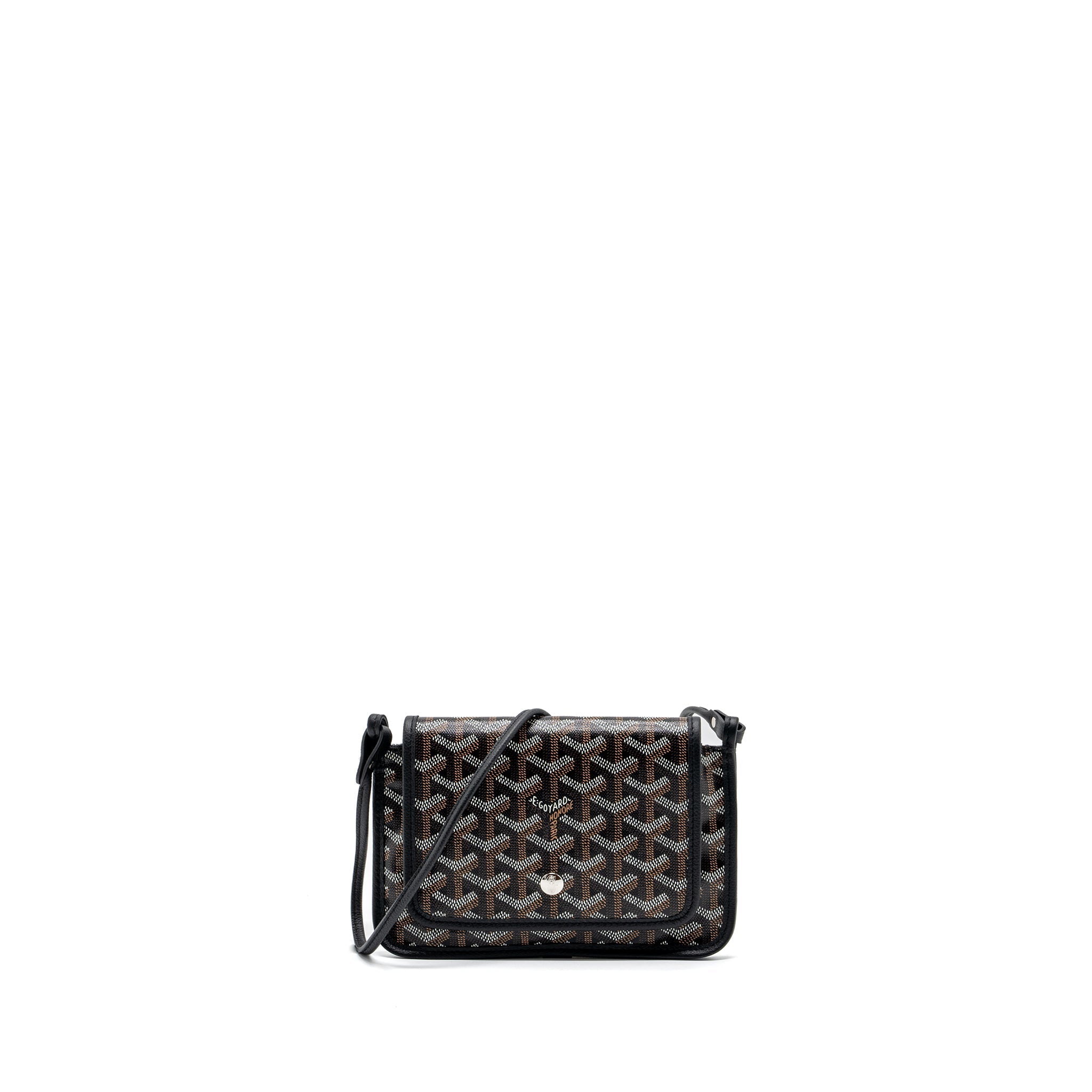 GOYARD PLUMET POCHETTE CANVAS/ LEATHER BLACK SHW