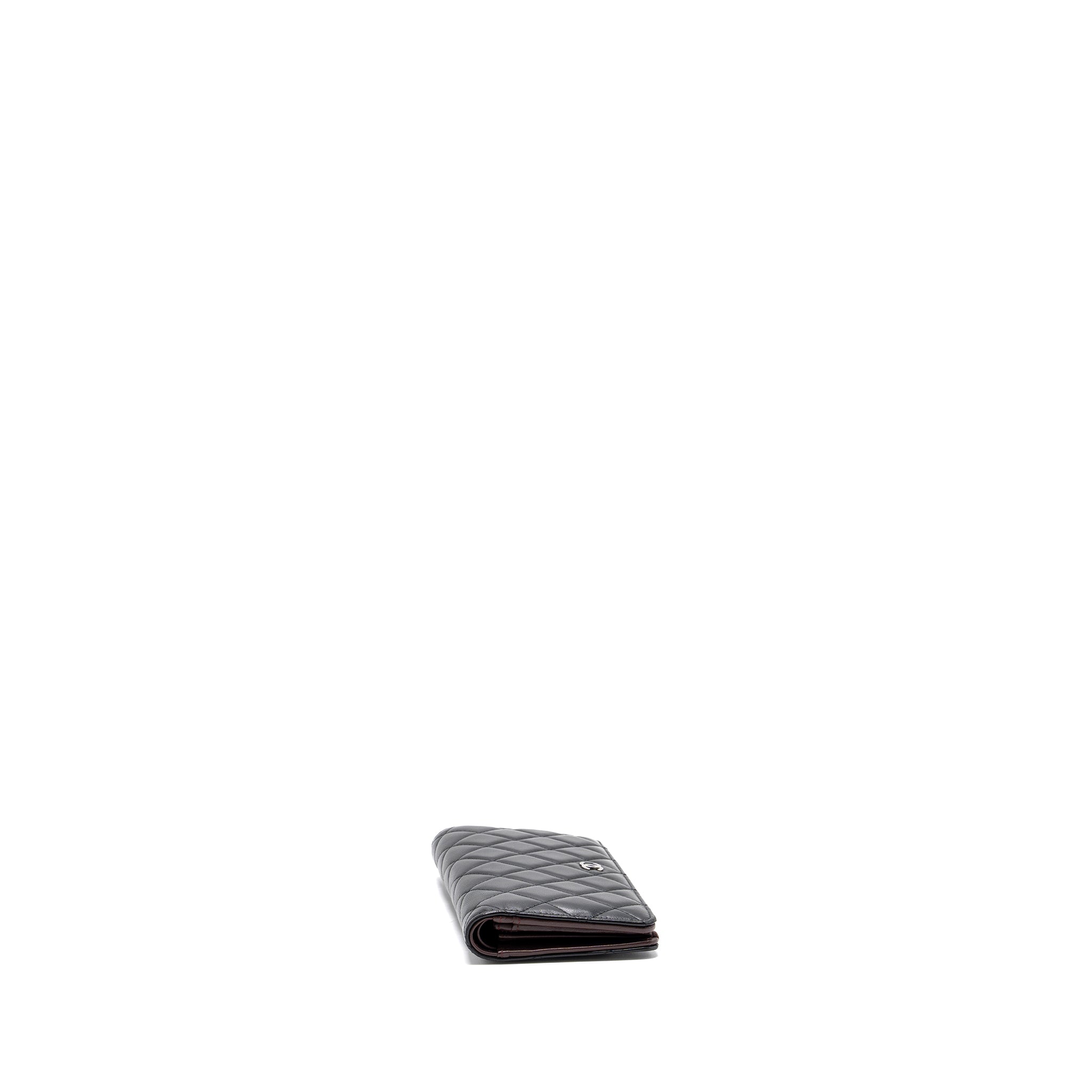CHANEL LONG WALLET LAMBSKIN BLACK SHW