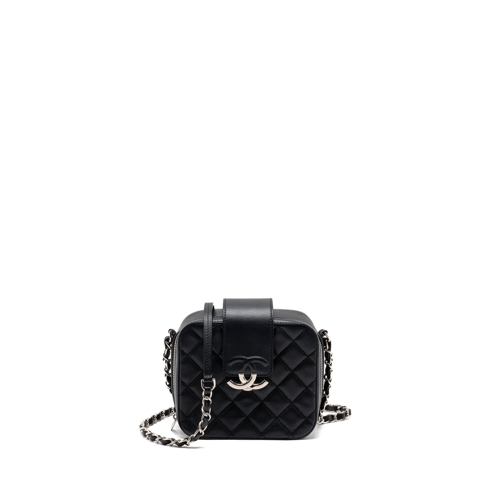 CHANEL QUILTED MINI VANITY BAG CAVIAR BLACK SHW