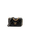 CHANEL SMALL 19 BAG LAMBSKIN BLACK GHW (MICROCHIP)
