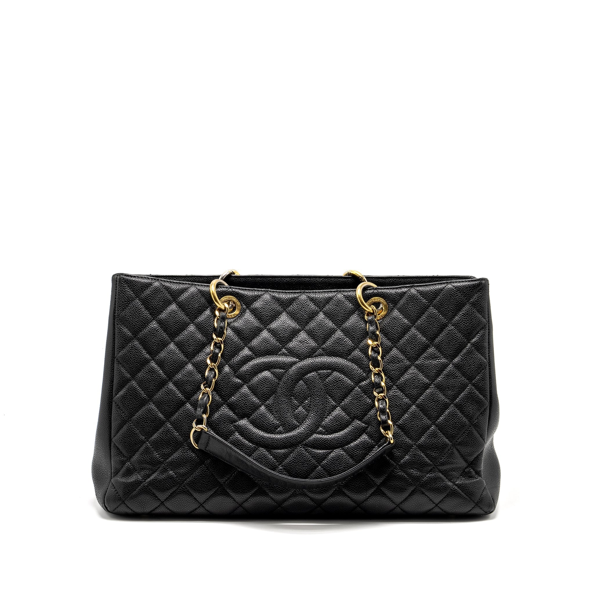 CHANEL GRAND SHOPPING TOTE BAG XL CAVIAR BLACK GHW