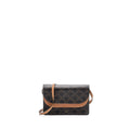 CELINE WALLET ON STRAP TRIOMPHE CANVAS/SMOOTH LAMBSKIN TAN GHW