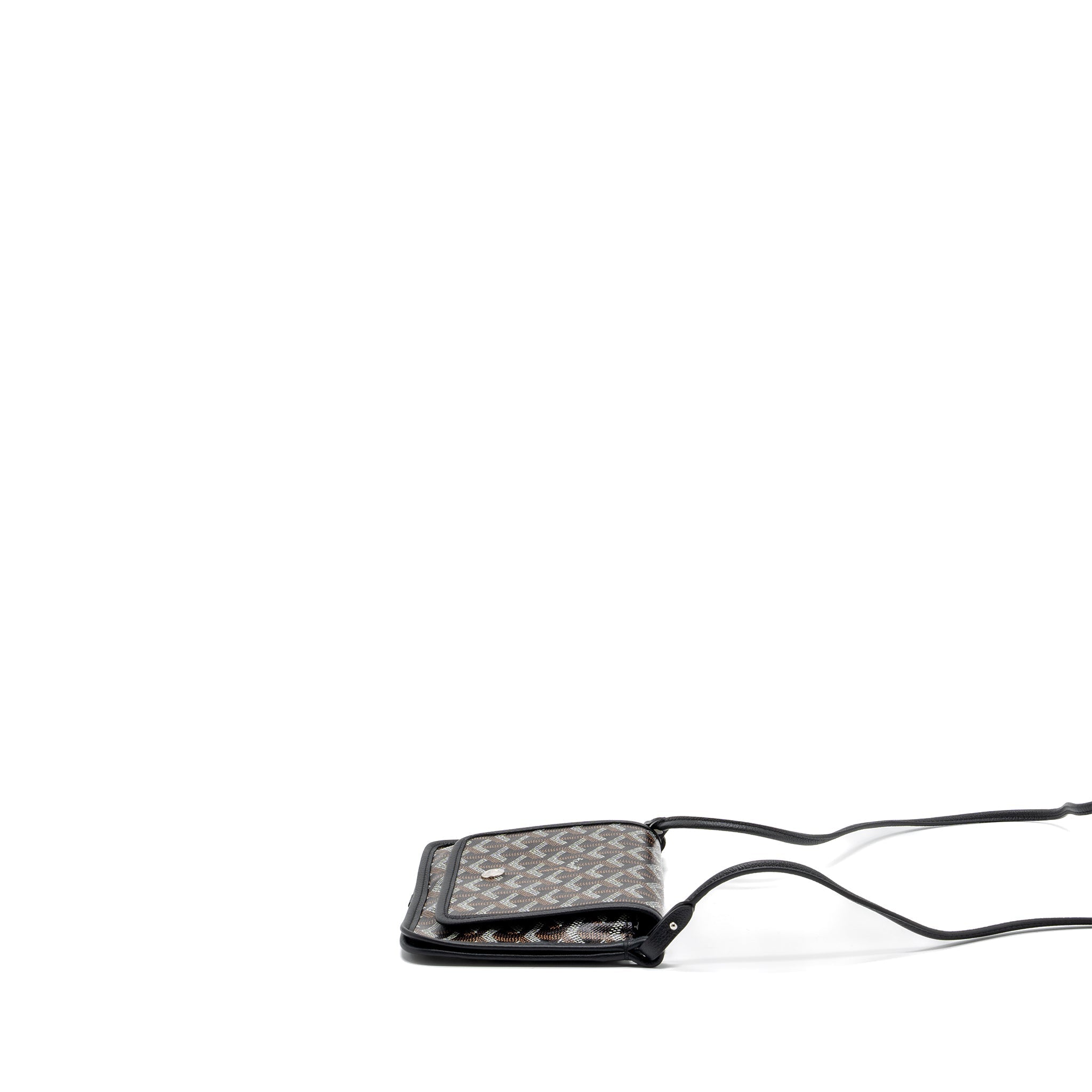 GOYARD PLUMET POCHETTE CANVAS/ LEATHER BLACK SHW
