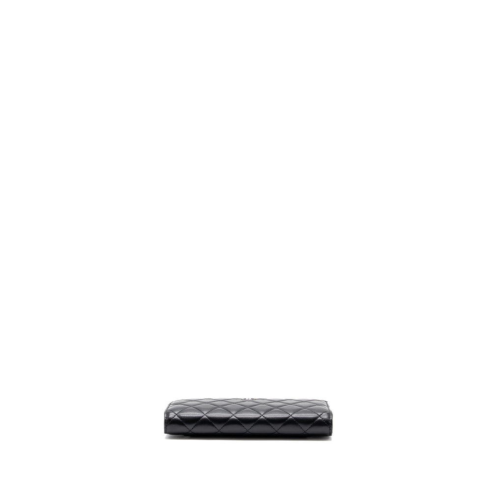 CHANEL LONG WALLET LAMBSKIN BLACK SHW