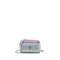 CHANEL SMALL CAMERA BAG GOATSKIN MULTICOLOR GREEN / BLUE / PINK LGHW