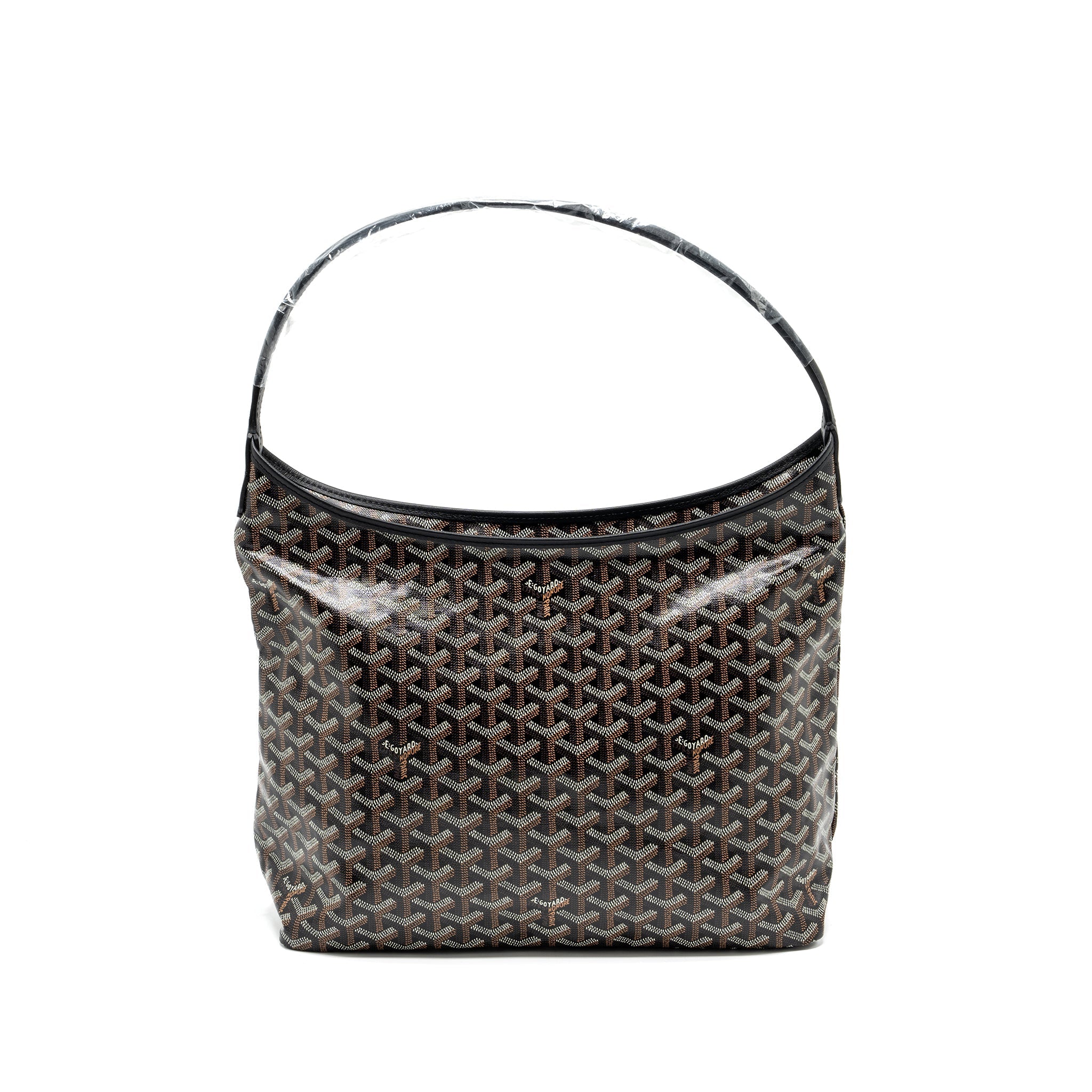 GOYARD BOHEME HOBO BAG GOYARDLINE CANVAS BLACK SHW