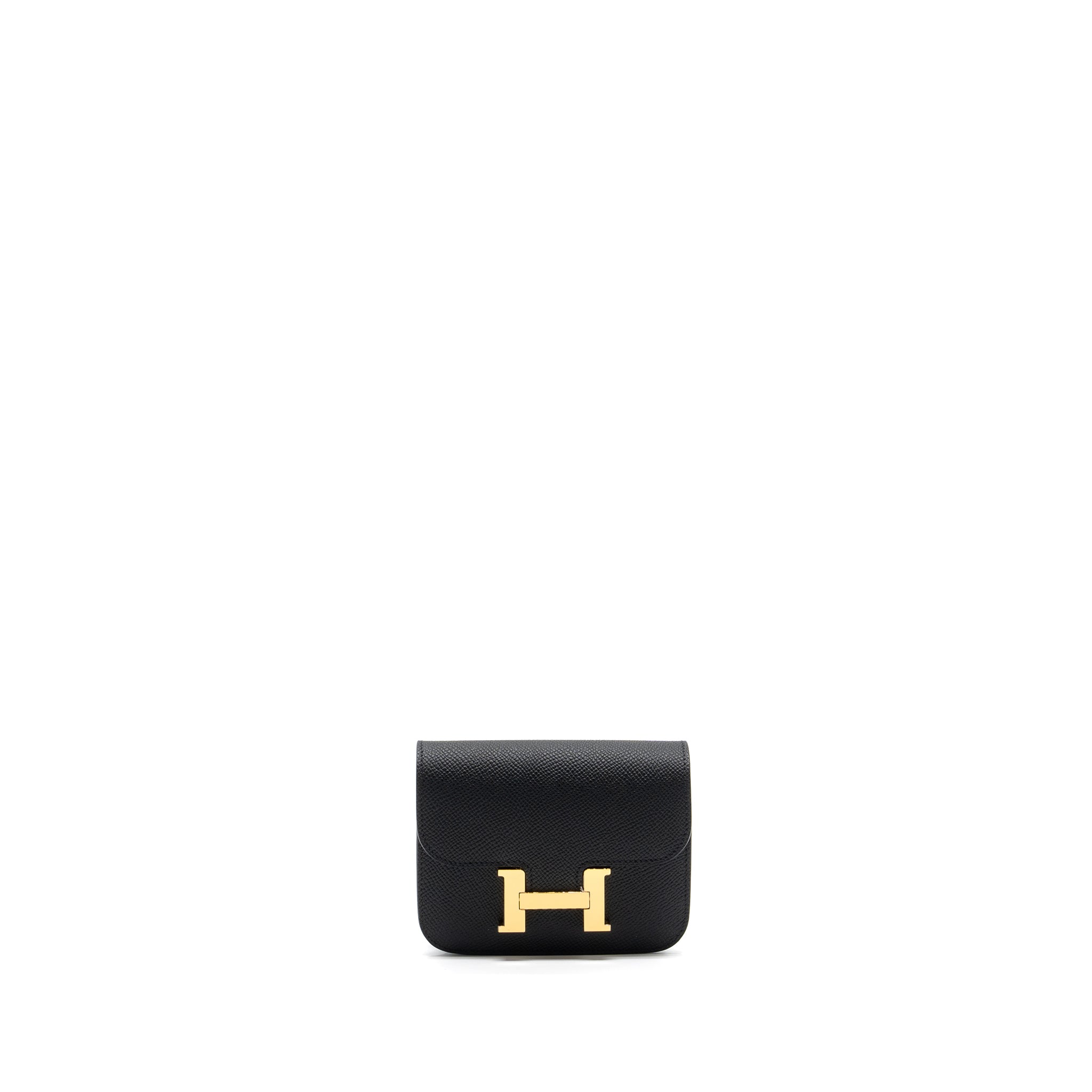 HERMES CONSTANCE SLIM WALLET EPSOM BLACK GHW