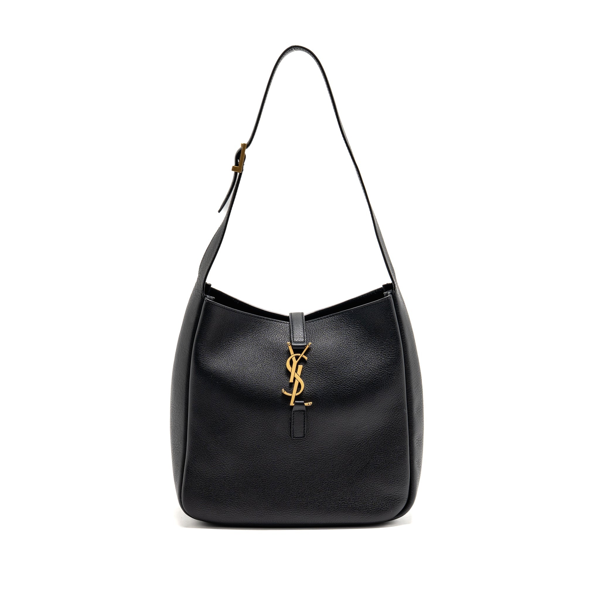 SAINT LAURENT LE 5 A 7 SOFT SMALL BAG CALFSKIN BLACK GHW